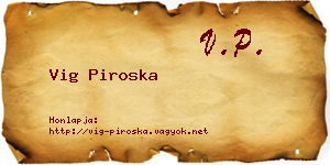 Vig Piroska névjegykártya